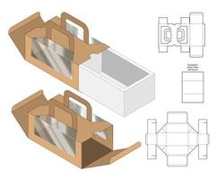 design de modelo cortado de embalagem de caixa. Maquete 3D vetor