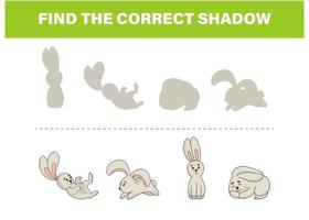 encontre a atividade correta do coelho sombra vetor