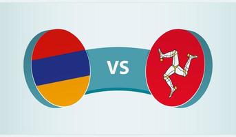 Armênia versus ilha do homem, equipe Esportes concorrência conceito. vetor