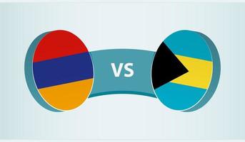 Armênia versus a Bahamas, equipe Esportes concorrência conceito. vetor