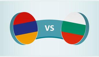 Armênia versus Bulgária, equipe Esportes concorrência conceito. vetor