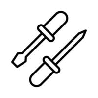 chaves de fenda carpintaria esboço ícone vetor ilustração