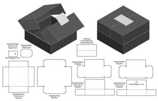 design de modelo cortado de embalagem de caixa. Maquete 3D vetor