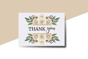 obrigado você cartão cumprimento cartão camélia flor Projeto modelo vetor