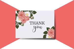 obrigado você cartão cumprimento cartão dália flor Projeto modelo vetor