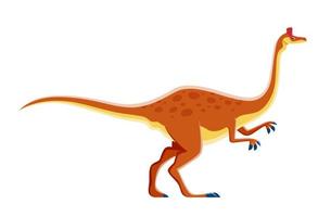 desenho animado dinossauro personagem, pelecanimimus dino vetor