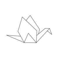 origami figura dentro a Formato do uma sombra em uma branco fundo. rabisco linha arte vetor desenho.