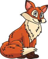 ilustração de clipart colorida de desenho animado de raposa vetor