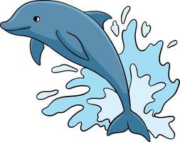 ilustração de clipart colorida de desenho de golfinho vetor