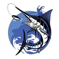 azul marlin pescaria Projeto vetor