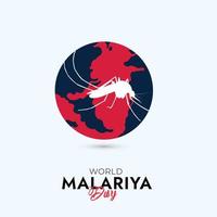 mundo malária dia social meios de comunicação publicar, não mosquito não malária Projeto conceito vetor