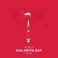mundo malária dia social meios de comunicação publicar, não mosquito não malária Projeto conceito vetor