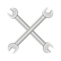 logotipo de chave de aço cruzado vetor