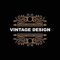 design vintage retrô, logotipo de ornamento vetorial minimalista luxuoso, com estilo mandala e batik, ilustração de marca de produto, convite, banner, moda vetor