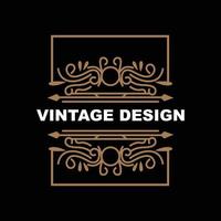 design vintage retrô, logotipo de ornamento vetorial minimalista luxuoso, com estilo mandala e batik, ilustração de marca de produto, convite, banner, moda vetor