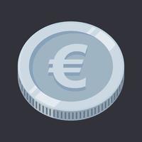 euro moeda prata dinheiro vetor