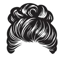 bagunçado pão penteados ilustração do o negócio Penteado com natural grandes cabelo vetor