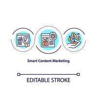 ícone de conceito de marketing de conteúdo inteligente vetor