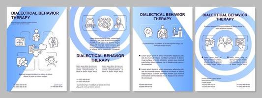 dialético comportamento terapia azul folheto modelo. folheto Projeto com linear ícones. editável 4 vetor layouts para apresentação, anual relatórios