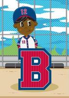 b é para beisebol jogador alfabeto Aprendendo educacional ilustração vetor