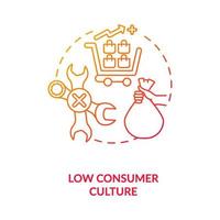 ícone de conceito de cultura de baixo consumo vetor