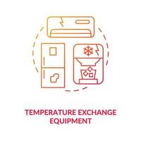 ícone de conceito de equipamento de troca de temperatura vetor