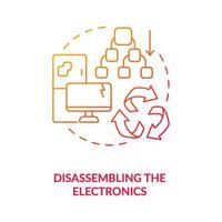 ícone do conceito de desmontagem de eletrônicos vetor