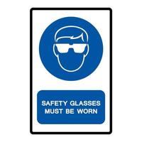 óculos de segurança devem ser usados símbolo de símbolo vetor