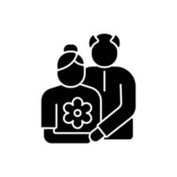 ícone de glifo preto de casal de velhos vetor