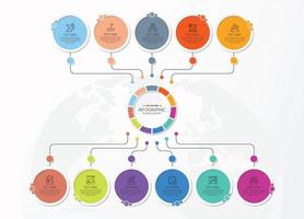 infográfico com 11 etapas, processos ou opções. vetor