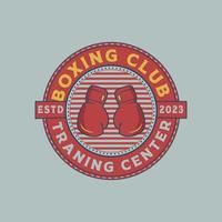 boxe clube vintage crachá logotipo Projeto. traning Centro retro vintage crachá ilustração vetor