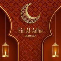 eid al adha celebração em cor fundo vetor