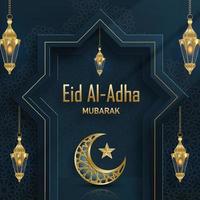 eid al adha celebração em cor fundo vetor