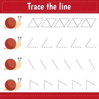 Folha de prática de caligrafia planilha para impressão de jogos educativos  para crianças para crianças planilha de atividades pré-escolares para  imprimir aprendendo a escrever praticando habilidades motoras finas trace  as linhasvector