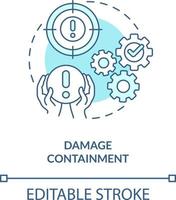danificar contenção turquesa conceito ícone. modelo para crise gestão passos abstrato idéia fino linha ilustração. isolado esboço desenho. editável acidente vascular encefálico vetor
