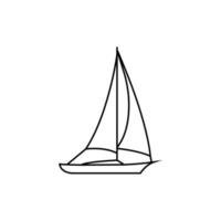 barco a vela ícone vetor. iate ilustração placa. Navegando navio símbolo. veleiro logotipo. vetor