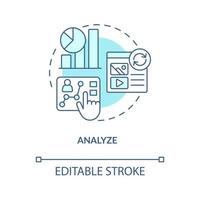 analisar cliente dados turquesa conceito ícone vetor