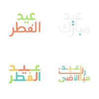 islâmico caligrafia vetor conjunto para eid Mubarak saudações