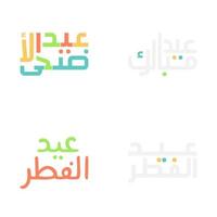 eid Mubarak dentro moderno escova estilo árabe caligrafia vetor