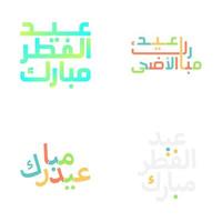 árabe caligrafia tipografia conjunto para eid Mubarak e Ramadã vetor
