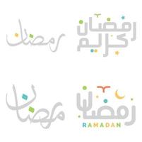 Ramadã kareem vetor Projeto com elegante árabe caligrafia para cumprimento cartões.