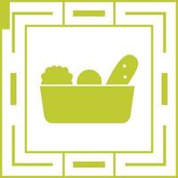 ícone de vetor de cesta de vegetais