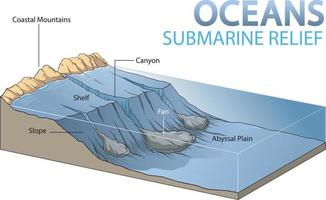 ilustração do oceanos submarino alívio infográfico vetor