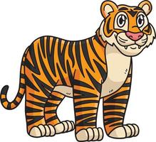 ilustração de clipart colorida de desenho de tigre vetor