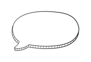 quadrinho discurso bolha 3d rabisco esboço vetor ilustração