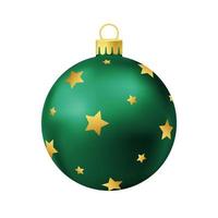 bola de árvore de natal verde com estrela dourada vetor