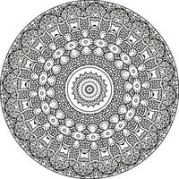 decorativo mandala com marinho elementos e ondas em branco isolado fundo. para coloração livro Páginas. vetor