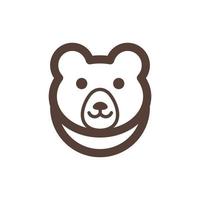 Urso cabeça fofa simples criativo logotipo vetor