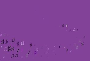 textura vector roxo claro com notas musicais.