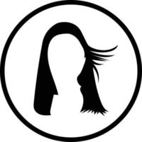 fêmea, fibra, cabelo ícone Projeto vetor